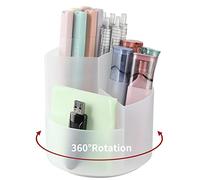 Porte-crayons de bureau, 3 emplacements rotatifs à 360 degrés, organiseurs de bureau, organiseurs de rangement pour stylos, fournitures de papeterie, joli pot à crayons pour bureau, école, fournitures