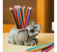 Porte-crayons éléphant mignon organisateur de bureau ornement animal, support de pinceaux de maquillage, organisateur de fournitures de bureau à domicile