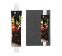 Porte-crayons en cuir avec bande élastique pour carnet de notes, divers légumes et fruits, pochette réglable, convient pour les ordinateurs portables de 20,3 cm à 10", noir, blanc, Taille unique