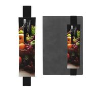 Porte-crayons en cuir avec bande élastique pour carnet de notes, divers légumes et fruits, pochette réglable, convient pour les ordinateurs portables de 20,3 cm à 10", noir, Noir , Taille unique