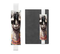 Porte-crayons en cuir avec bande élastique pour carnet de notes drôle en forme de girafe avec lunettes de soleil, pochette à stylos, pochette réglable, convient pour ordinateurs portables de 20,3 cm à