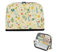 Porte-crayons jaune de dessin animé délicat de grande capacité, sac de rangement vertical, grande capacité, rangement de papeterie pour étudiant, bureau, estuchera para lapices
