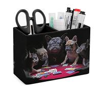 Porte-crayons pour bureau, bouledogue français amusant, rangement de stylos de bureau, organisateur de crayons de bureau, porte-pinceaux de maquillage pour bureau, école, université en cuir