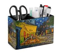Porte-crayons pour bureau, peinture Van Gogh, rangement de stylos de bureau, organisateur de crayons de bureau, porte-pinceaux de maquillage pour bureau, école, université en cuir