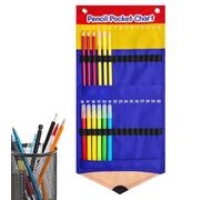 Porte-crayons pour classe Organiseur Mural À 30 Fentes Avec Sangle | Pochette Murale Porte-Crayons Classe Pour Maison, Bureau Et École
