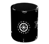 Porte-crayons rond - Organiseur de bureau - Accessoires pour la maison, l'école, le bureau - Différentes figures blanches sur fond noir