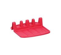 Porte-cuillère Compact en Silicone Antidérapant 15x14cm Rouge