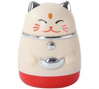 Porte-cure-dents compact 7 x 7 x 11 cm en forme de lapin pour un rangement efficace et immédiat dans les environnements de cuisine résidentiels (chat porte-bonheur (blanc)