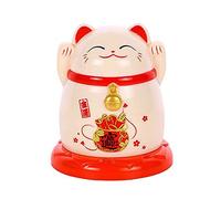 Porte-cure-dents en forme de chat porte-bonheur - Distributeur de cure-dents portable - Distributeur de cure-dents en forme de chat mignon - Pot pour démaquillant - Boîte de rangement pour cure-dents