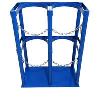 Porte-cylindre avec base en acier, support de rangement vertical pour réservoirs N2, CO2 et O2, support d'oxygène à étagère fixe, autoportant, 65 x 22 x 60 cm