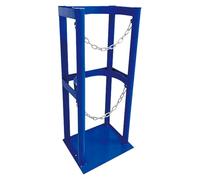 Porte-cylindre avec base en acier, support de rangement vertical pour réservoirs N2, CO2 et O2, support d'oxygène à étagère fixe, autoportant, 65 x 22 x 60 cm
