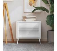 vidaXL Porte d'armoire à persiennes – Blanc, bois de pin massif