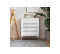 Porte d armoire à persiennes blanc 61,5x59,4 cm pin massif