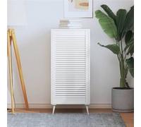 vidaXL Porte à persiennes Bois de pin massif Blanc 99,3x49,4 cm