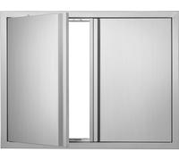 Porte d'accès au barbecue en acier inoxydable, 787 x 609 mm - Double porte de cuisine extérieure - Porte en acier inoxydable montée verticalement - Poignées escamotables - Îlot de barbecue, station de