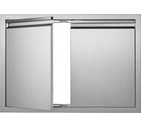 VEVOR Porte d'Accès pour Barbecue, Double Porte de Cuisine Extérieure 762x532x45 mm, Porte Encastrée en Inox, avec Poignée Encastrée, pour Îlot de Barbecue, Station de Grillades, Placard Extérieure