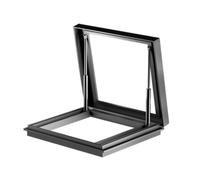 Porte d'accès de sécurité en acier avec plate-forme idéale pour les toits inclinés et plats - Ventilation manuelle en aluminium - Éclairage au sol - Fenêtre de sous-sol