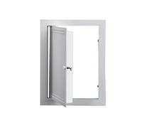 Porte d'accès en métal blanc 35,6 x 35,6 cm pour cloison sèche pour douche, panneau d'accès mural à charnière pour usage résidentiel, couvercle de trou caché
