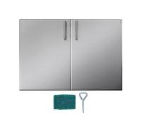 Porte d'accès ferme étanche à l'huile en acier inoxydable Double poignée encastrée for armoire de Station de gril de cuisine extérieure(33x22 inch)