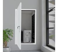 Porte D'accès For Couvercle De Trou Mural For Cloisons Sèches | Panneau De Trappe D'inspection En Aluminium Verrouillable, Grenier/douche/garde-manger(White,12x28in(30x71cm))
