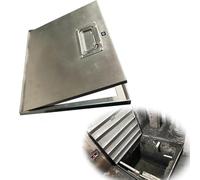 Porte d'accès personnalisable en acier inoxydable 304 avec serrure et poignée, couvercle encastré pour cave, grille d'aération de grenier (40 x 40 x 5 cm)