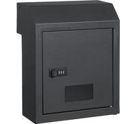 Porte de boîte aux lettres encastrée 305x155x360 mm - Serrure à code gris foncé - Collecte sécurisée du courrier - Porte de boîte aux lettres résistante aux intempéries - Design moderne