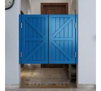 Porte de Café/Porte Saloon, Portillon Bois Double Vantail Style Rustique, Porte Battante de Séparation pour Bar, Cuisine, Salon, Charnières en Acier Inoxydable(Dark Blue,99x90 cm (WxH))
