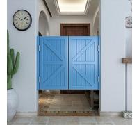Porte de Café/Porte Saloon, Portillon Bois Double Vantail Style Rustique, Porte Battante de Séparation pour Bar, Cuisine, Salon, Charnières en Acier Inoxydable(Light Blue,86x90 cm (WxH))