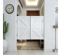 Porte de Café/Porte Saloon, Portillon Bois Double Vantail Style Rustique, Porte Battante de Séparation pour Bar, Cuisine, Salon, Charnières en Acier Inoxydable(White,76x100 cm (WxH))
