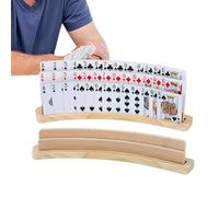 Porte de carte à jouer en bois 2 pièces - Porte de carte ergonomique pliée, idéale pour les personnes âgées, les et les adultes | pour la GRATUITE pour le poker, le canasta, les binokels et