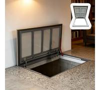Porte de cave intérieure, accès discret au grenier, ouverture complète à 90°, porte d'entrée de sous-sol sans couture (61 x 66 cm) - design personnalisable