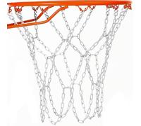 Porte de chaîne de basket-ball en acier inoxydable - Taille officielle 48 cm avec 12 passants - Filet de panier de basket-ball en métal pour l'intérieur et l'extérieur (chaîne uniquement)