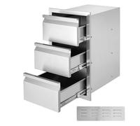 Porte de cheminée à tiroir - Porte de BBQ en acier inoxydable à trois niveaux - Porte verticale d'îlot de BBQ.