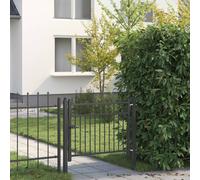Porte de Clôture avec verrouillage BAARLO Noir métal Portail moderne vidaXL vida