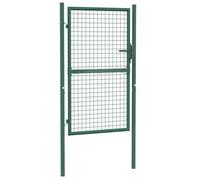 Porte de clôture en acier - 100 x 150 cm - Vert - Barrière stable pour jardin, chantier et terrain privé - Durable et résistante aux intempéries