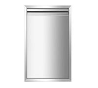 Porte de cuisine extérieure en acier inoxydable, montage encastré, porte simple avec grille d'aération pour îlot de barbecue et cuisine extérieure