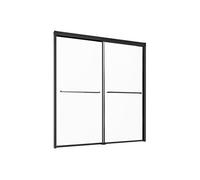 Porte de Douche 152,4x152,4cm Pare-baignoire Coulissante Double Semi-sans Cadre