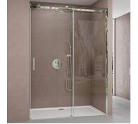 Sogood Porte de Douche Transparent pour Niche 160cm Paroi de Douche avec Porte Coulissante Teramo4 en Verre de Sécurité Anticalcaire 160x195cm