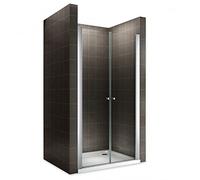 Porte de douche 84x195 cm verre transparent - ajustable de 84 à 88 cm