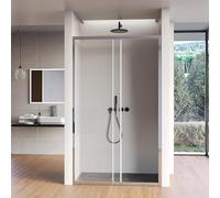Porte de douche chromée anti-calcaire 1 porte coulissante h195 AGATA - 100