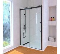 Porte de Douche Coulissante Industriel 120x200 + Receveur Blanc + Colonne de Douche M?canique