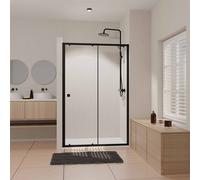 Porte de douche Coulissante Noir 100x185cm - Extensible de 98.5 à 112.5cm - BLACK SLIDE 100