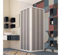 PORTE DE DOUCHE D’ANGLE PVC OUVERTURE CENTRALE ACCORDÈON H185 CM