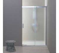 PORTE DE DOUCHE EN NICHE 120 CM PAROI FIXE À DROITE EN VERRE SATINÉ