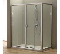 PORTE DE DOUCHE EN NICHE MODÈLE GIADA AVEC PORTE FIXE 160X80 CM VERRE TRANSPARENT