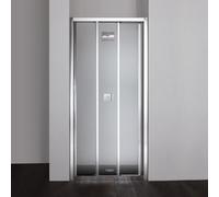 PORTE DE DOUCHE EN NICHE STAR 80 CM TROIS PORTES TRANSPARENTES-FERMETURE COULISSANTE