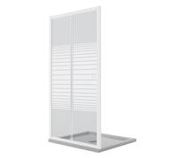 Porte de Douche - IDRALITE - Blanc - Réversible - 110 cm - H185 - Verre Sérigraphié