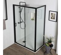 PORTE DE DOUCHE NICHE 100 CM PORTE COULISSANTE + PAROI FIXE 70 CM CITY