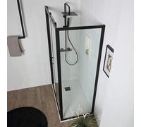 PORTE DE DOUCHE NICHE DE 120 CM AVEC PAROI FIXE DE 80 CM H: 190 CM AVEC PORTE COULISSANTE CITY