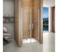 Porte de douche pivotante 80x187cm porte de douche installation en niche verre anticalcaire ouverte vers l'intérieur ou l'extérieur